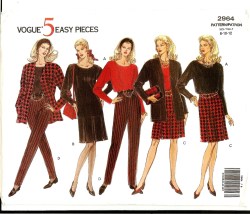 2964 EZ VOG LONG JACKET,LS DRESS,BOTTOMS PATTERN 8-12
